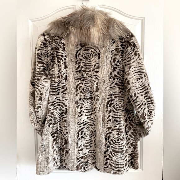 Stunning!💎sheared beaver&fox fur collar    jacket✨vintage✨but looks brand new! - Picture 2 of 7